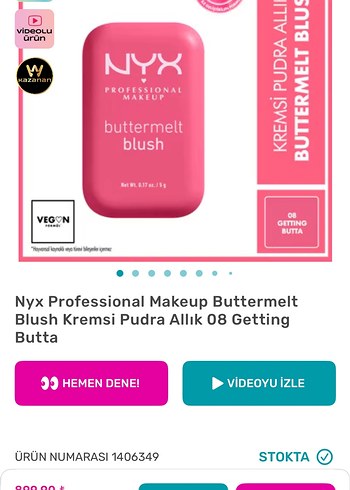 Nyx buttermelt allık