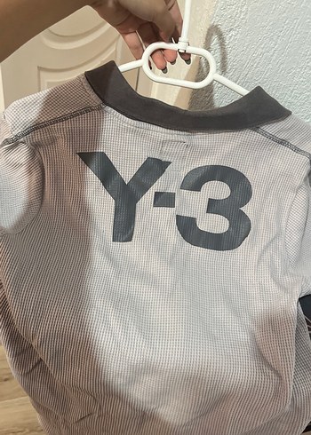s Beden gri Renk Gri Kısa Kollu Adidas Y3 polo yaka Tişört