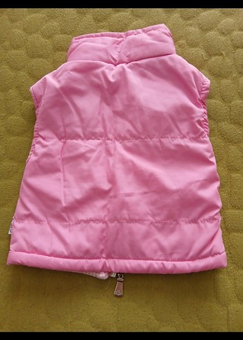 Kız Çocuk Pembe Nakışlı Fermuarlı Yelek - Görsel 2