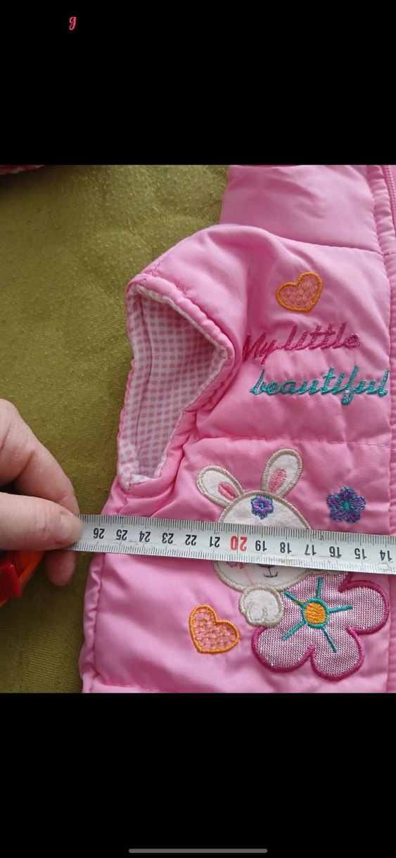 Kız Çocuk Pembe Nakışlı Fermuarlı Yelek - Görsel 5