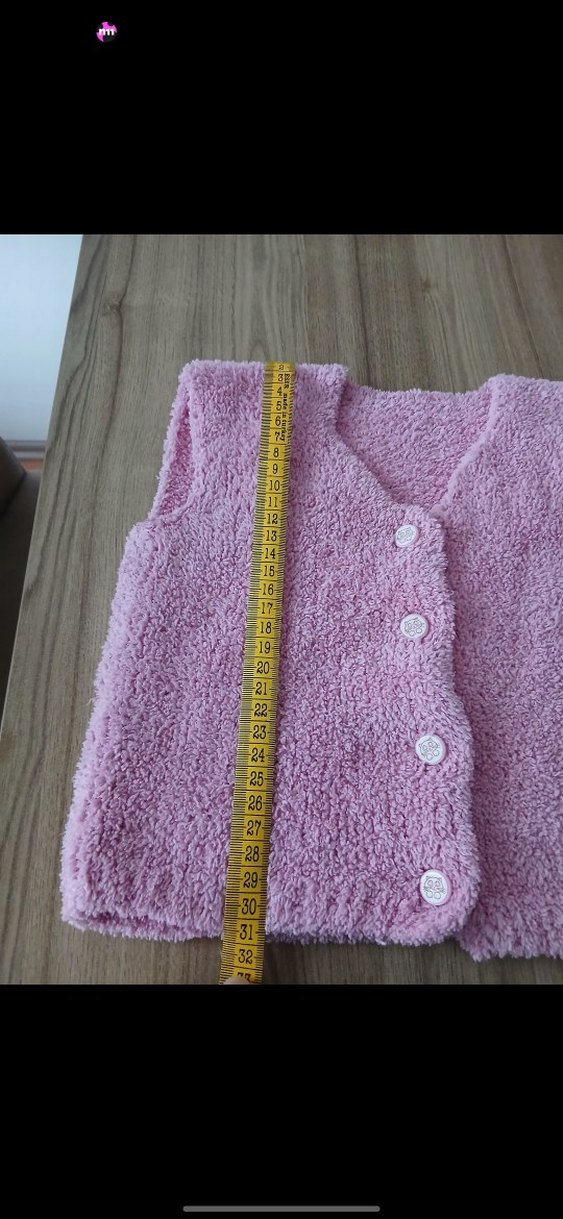 Kız Çocuk Pembe Örgü Süveter - Görsel 4