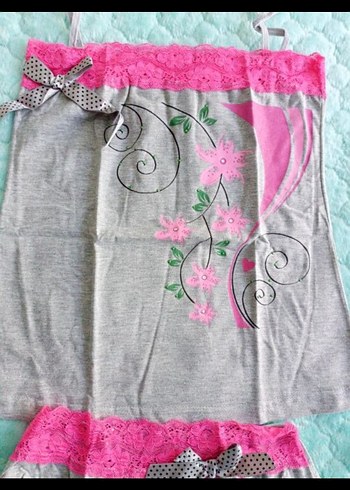 Pembe Mini Bohem Kadın Pijama Takımı - Görsel 4