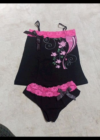 Pembe Bohem Mini Kadın Pijama Takımı - Görsel 2