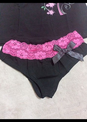 Pembe Bohem Mini Kadın Pijama Takımı - Görsel 4