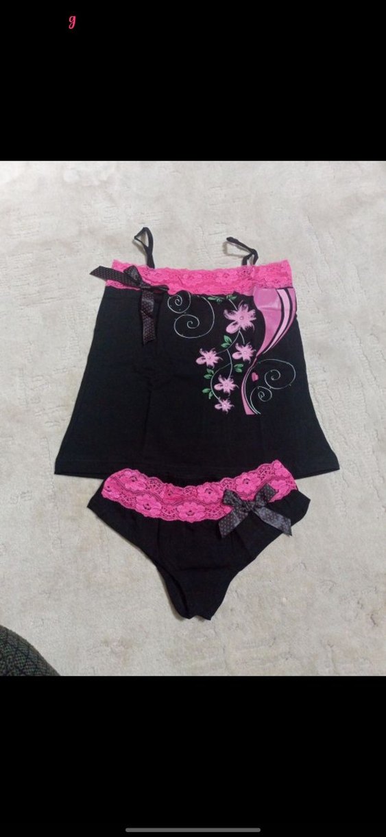 Pembe Bohem Mini Kadın Pijama Takımı - Görsel 2