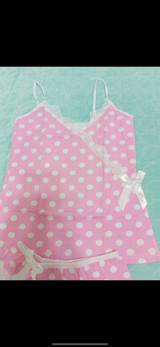 Pembe Baskılı Kolsuz Mini Kadın Pijama - Görsel 3