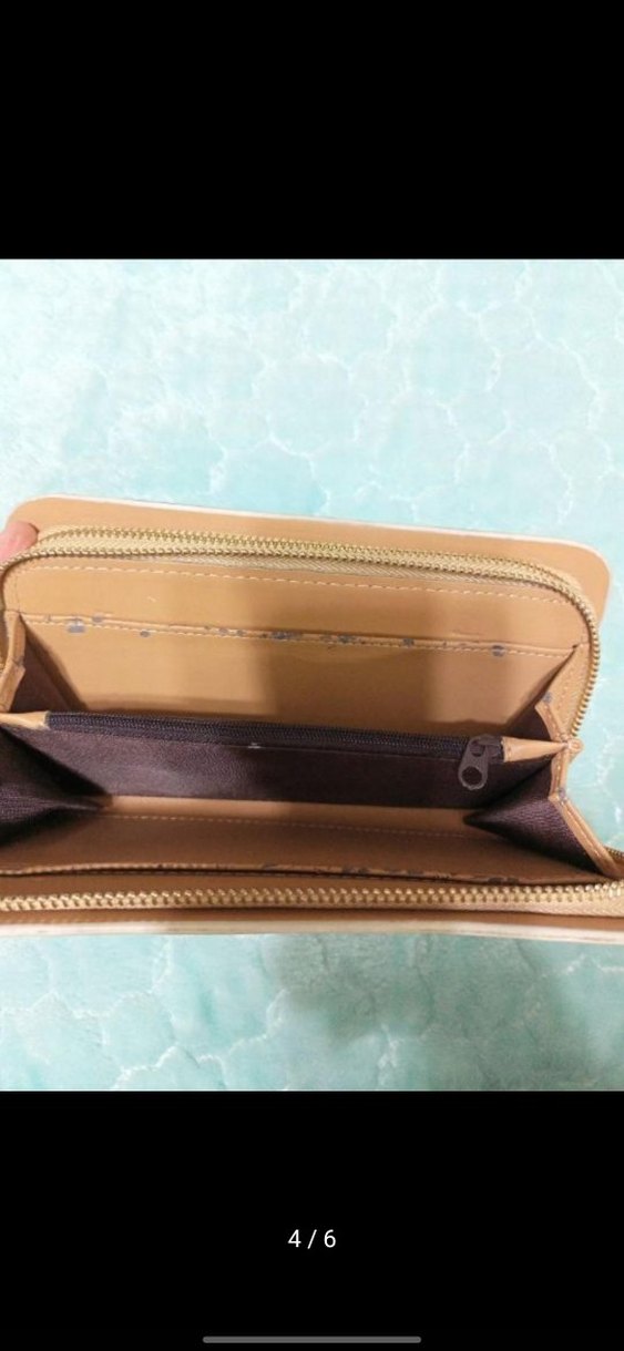 Bej Süet Fermuarlı Kadın Portföy Cüzdan - Görsel 4