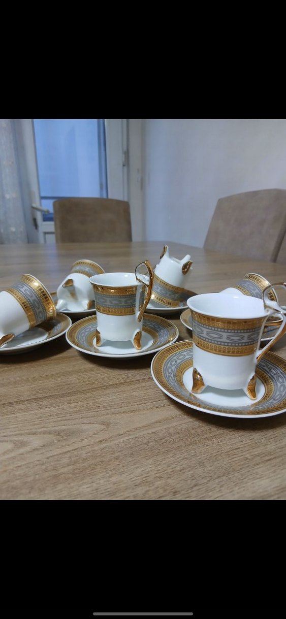 Altın detaylı beyaz fincan takımı - Görsel 4