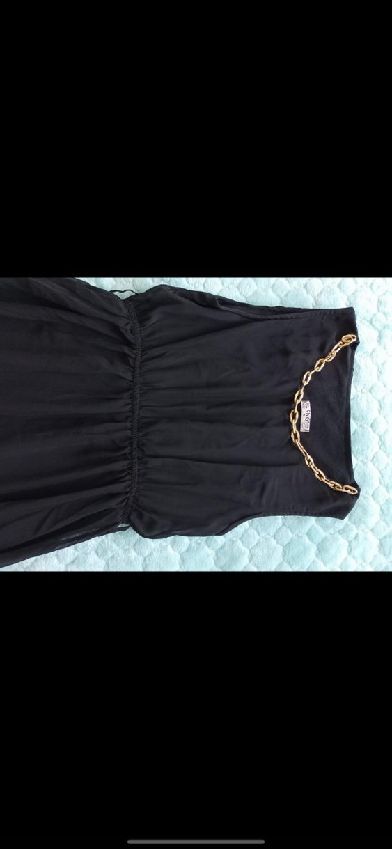 Siyah Kadın Uzun Drapeli Elbise - Görsel 2