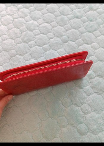 Parlak Simli Kırmızı Kadın Cüzdan - Görsel 2