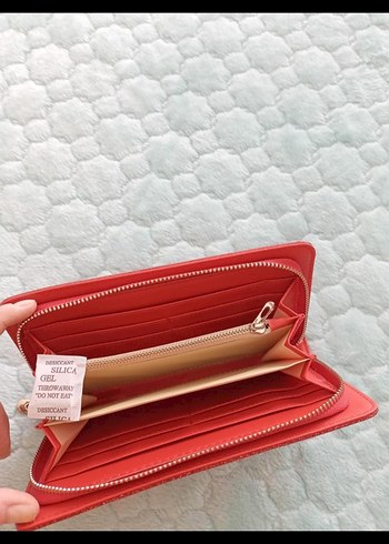 Parlak Simli Kırmızı Kadın Cüzdan - Görsel 3