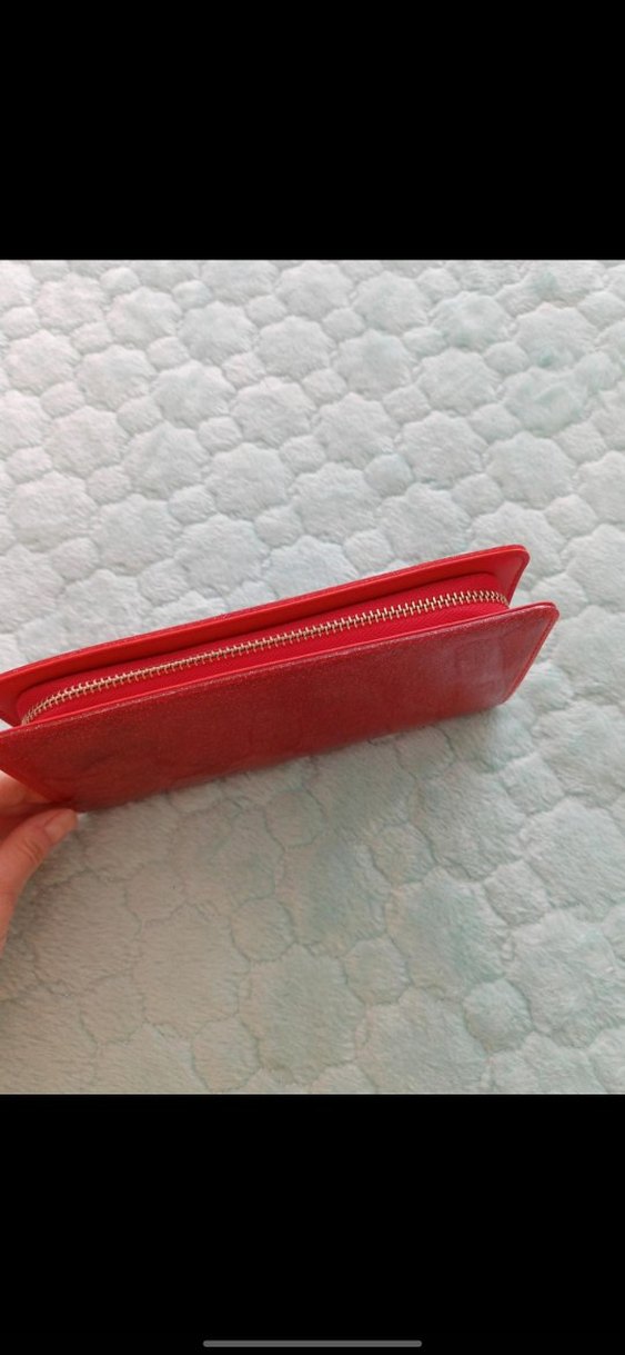 Parlak Simli Kırmızı Kadın Cüzdan - Görsel 2