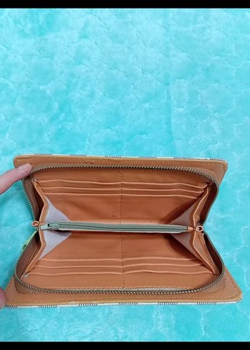 Beyaz Kareli Fermuarlı Kadın Cüzdan - Görsel 3