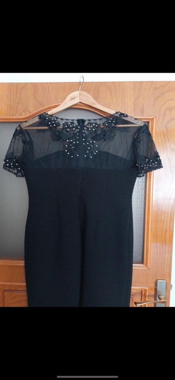 Boncuk Detaylı Siyah Mini Elbise - Görsel 3