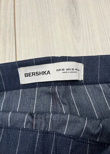 xs Beden Kadın Mavi Çizgili Mini Etek