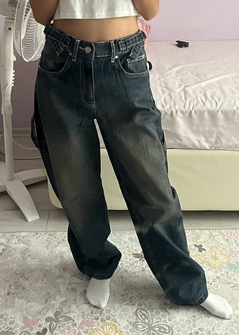 Kemerli, Salaş Kesim Kadın Denim Pantolon