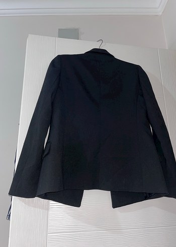 Kadın Siyah Düğmeli Blazer Ceket - Görsel 2