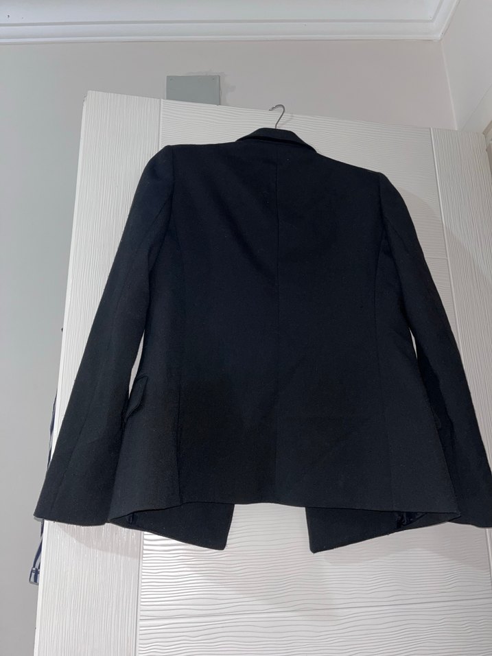 Kadın Siyah Düğmeli Blazer Ceket - Görsel 2