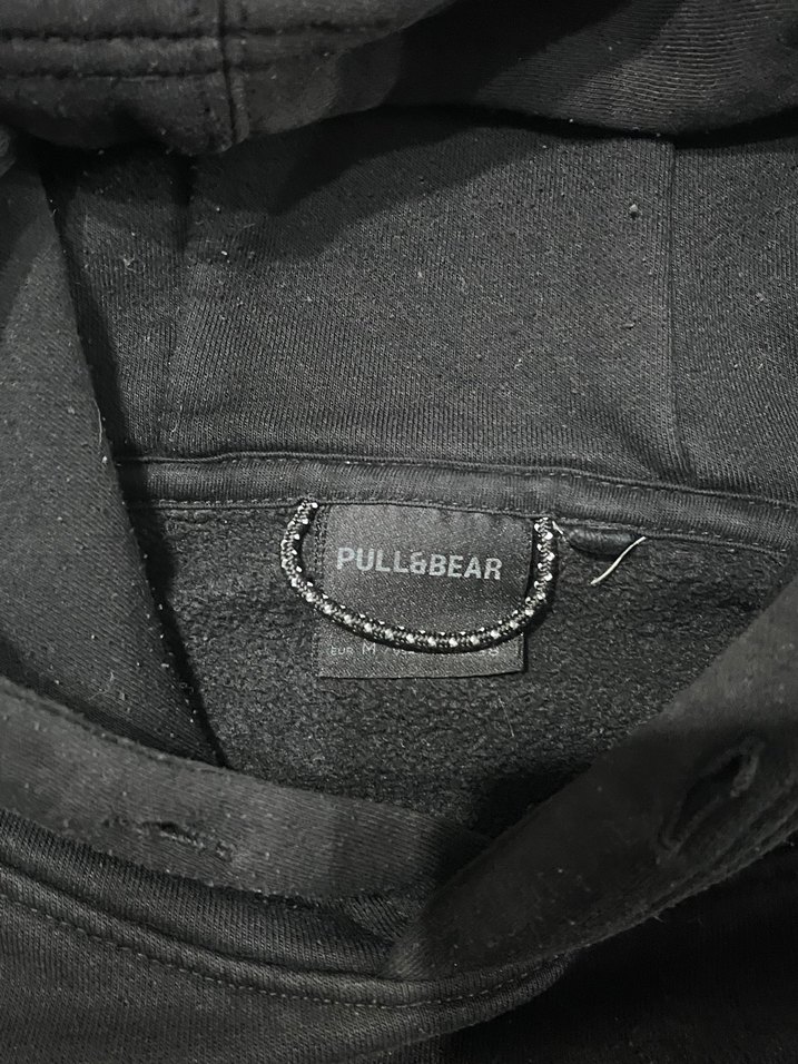 Zincir Detaylı Siyah Kapüşonlu Sweatshirt - Görsel 2