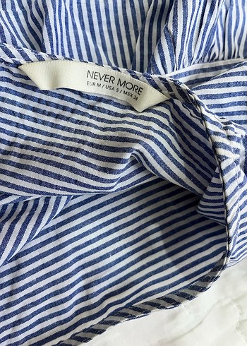 Nakış Detaylı Mavi Çizgili gömlek - Görsel 3