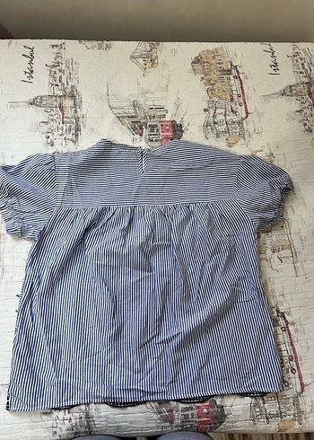 Nakış Detaylı Mavi Çizgili gömlek - Görsel 2