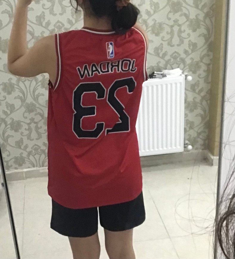 Kırmızı Bulls 23 Baskılı Alt üst takım - Görsel 2