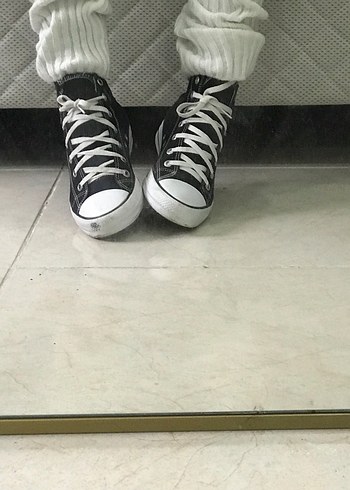 Siyah Yüksek Tabanlı Kadın Spor Ayakkabı - Görsel 2