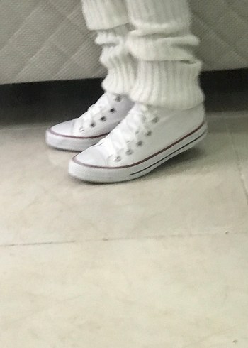 Beyaz Bağcıklı Kadın Spor Ayakkabı - Görsel 3