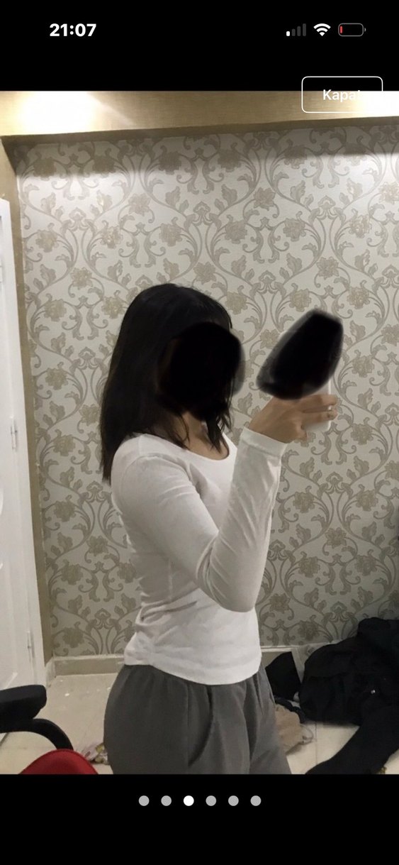 Beyaz Uzun Kollu Keten Bluz - Görsel 3