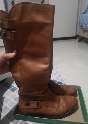 Kahverengi Deri Kadın Dizüstü Bot