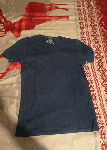 Erkek Lacivert Kısa Kollu Pamuklu Tişört