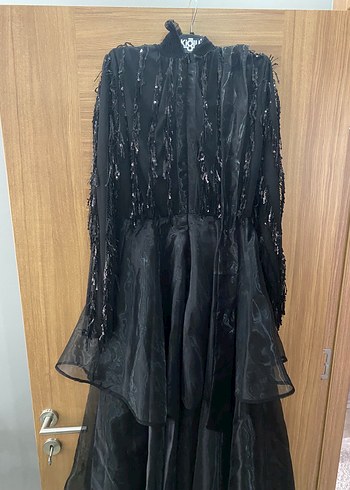 m Beden siyah Renk Uzun Kollu Siyah Gotik Abiye Elbise