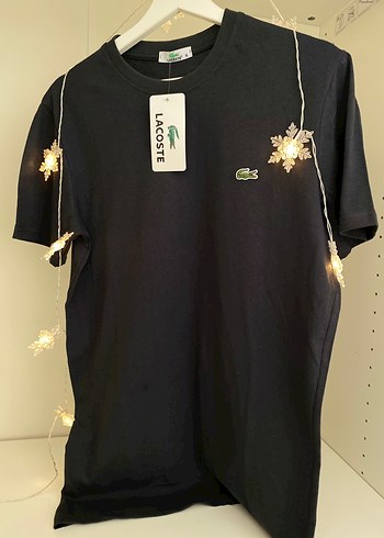 Lacoste Siyah Erkek Tişört, Kısa Kollu, S beden