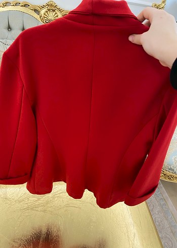 Kırmızı Kısa Kesim Kadın Blazer Ceket - Görsel 2