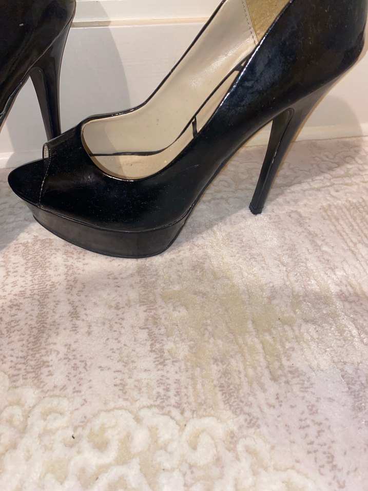 Parlak Siyah Yılan Desenli Stiletto Topuklu - Görsel 2