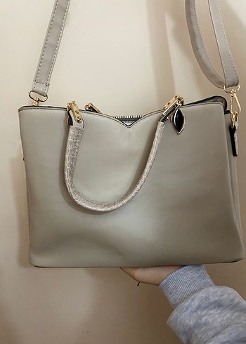 Bej Yılan Desenli Deri Kadın Çanta - Görsel 4
