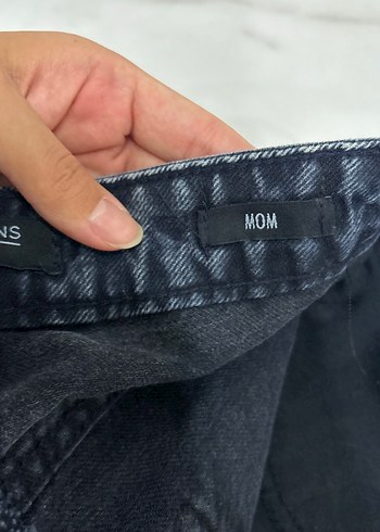 s Beden gri Renk Gri Midi Boy Denim Kadın Kot Pantolon mom jean