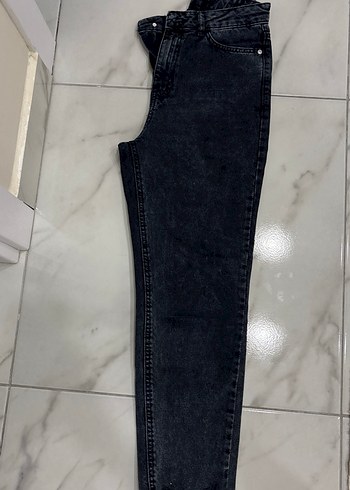 Gri Midi Boy Denim Kadın Kot Pantolon mom jean