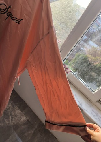 Pembe Parlak Midi Kadın Sabahlık Bride - Görsel 9