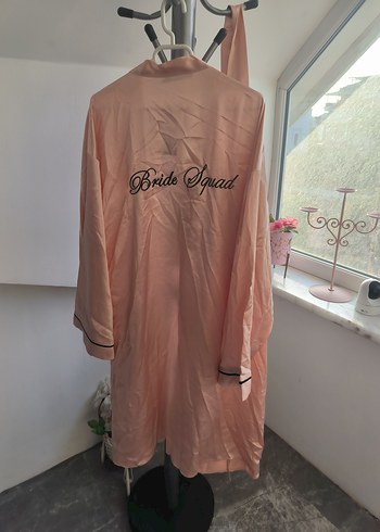 Pembe Parlak Midi Kadın Sabahlık Bride - Görsel 8