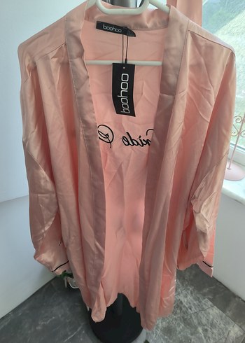 Pembe Parlak Midi Kadın Sabahlık Bride - Görsel 11