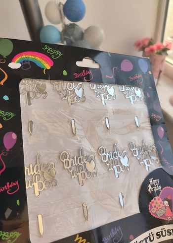 Parlak Renkli Bride to Be Pasta Üstü Süsler - Görsel 3