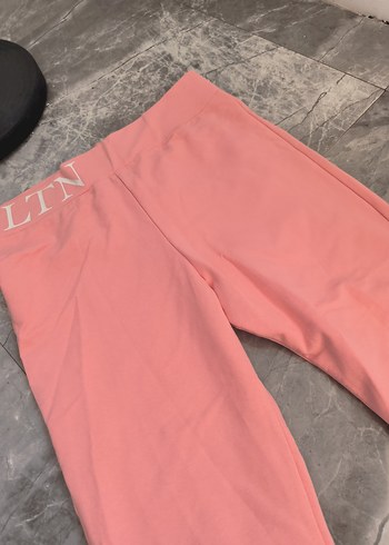 Pembe VLTN Logolu Kadın Spor Tayt - Görsel 2