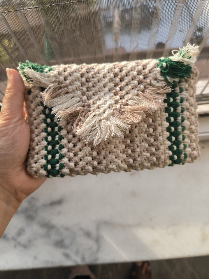 Nakışlı Çok Renkli boheme stil cüzdan - Görsel 3