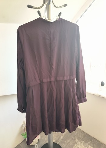 Bordo Düğmeli Uzun Kollu Tunik - Görsel 9