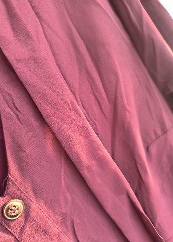 Bordo Düğmeli Uzun Kollu Tunik - Görsel 6