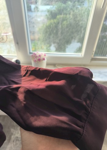 Bordo Düğmeli Uzun Kollu Tunik - Görsel 4