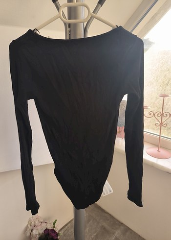 Siyah Uzun Kollu İnce Kadın body - Görsel 6