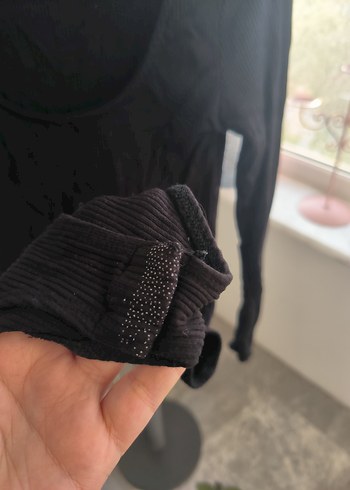 Siyah Uzun Kollu İnce Kadın body - Görsel 4