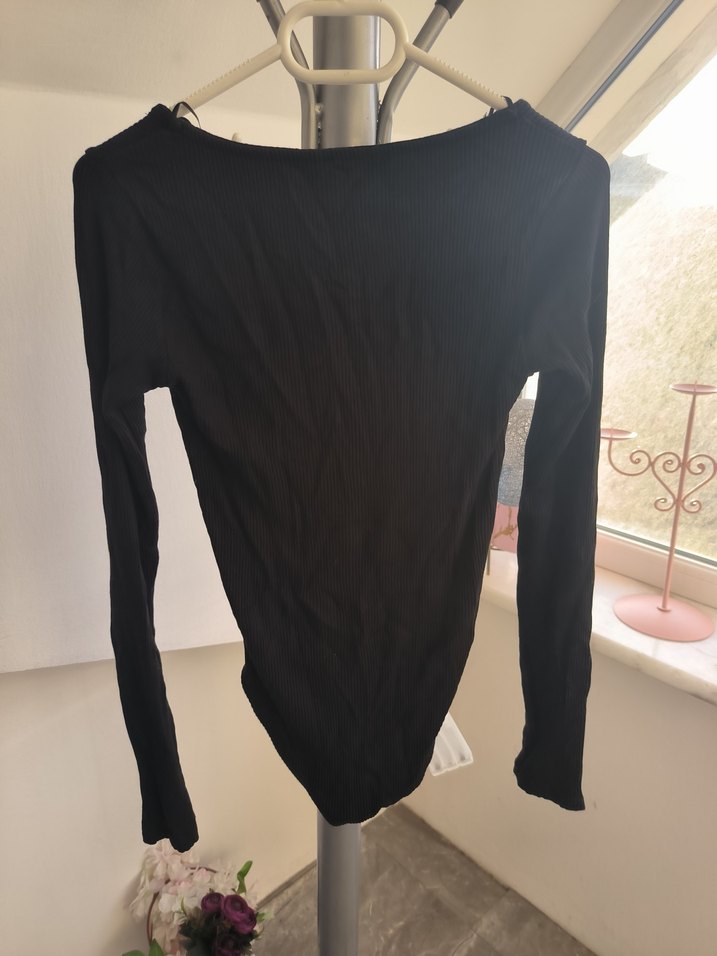 Siyah Uzun Kollu İnce Kadın body - Görsel 5